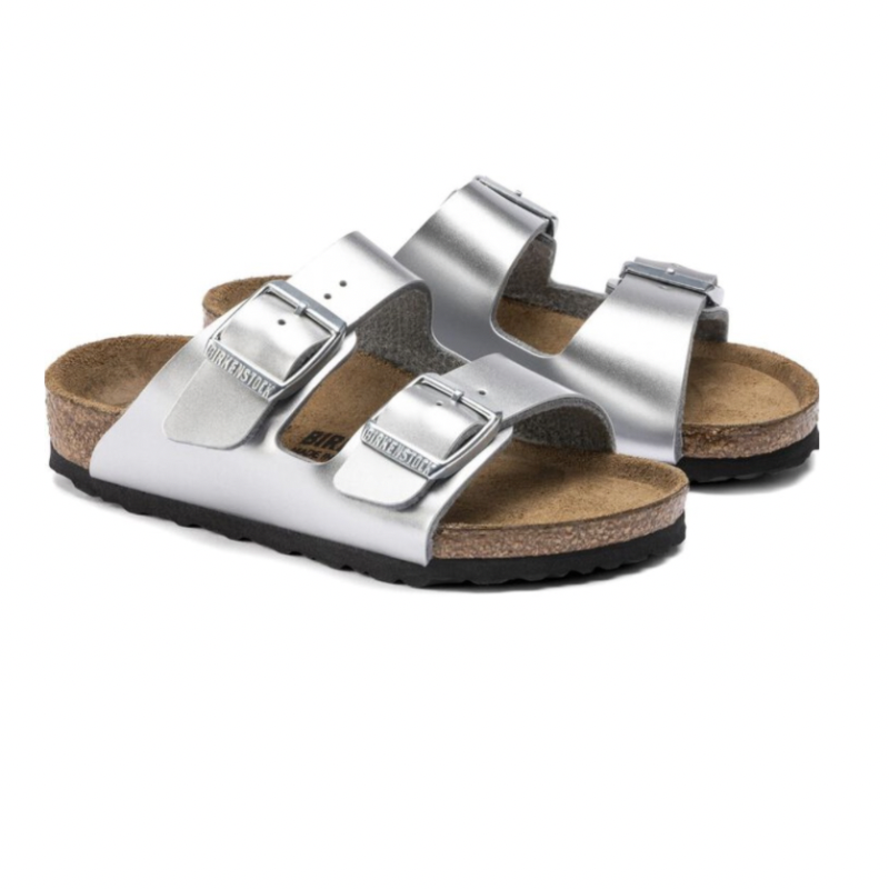 BIRKENSTOCK ARIZONA BIRKO-FLOR -ELECTRIC METALLIC SILVER